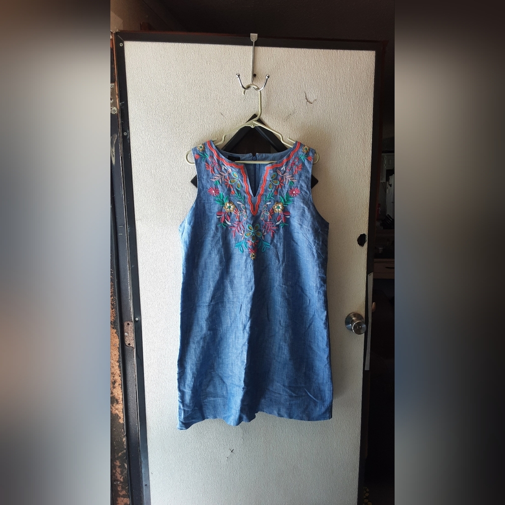 talbots embroidered dress nwt summer dress linen